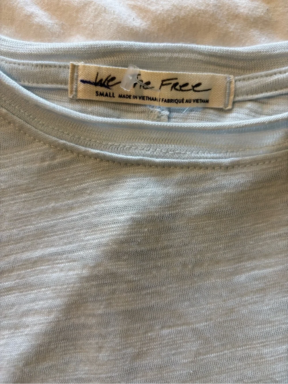 Free People light blue Ruched-Detail Long Sleeve Top